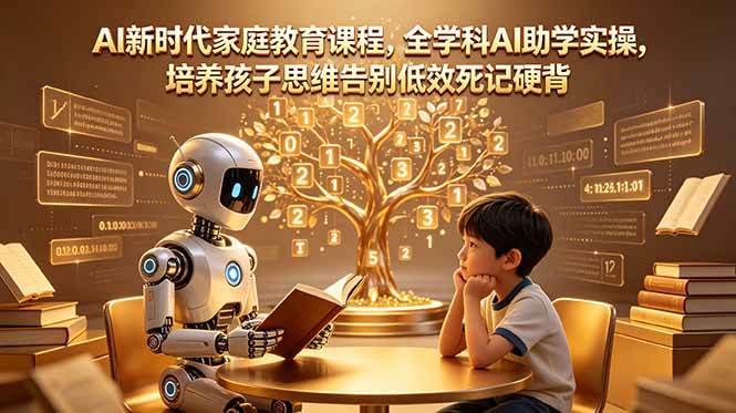 AI新时代家庭教育课程,全学科AI助学实操,培养孩子思维告别低效死记硬背-御文网