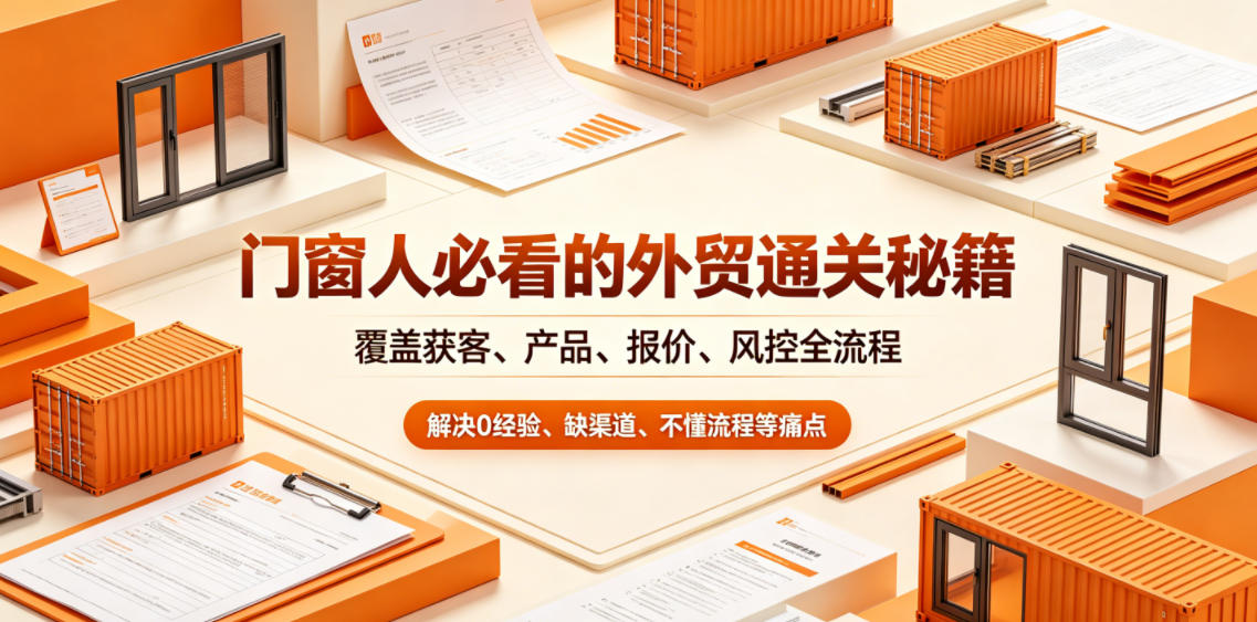 门窗人必看的外贸通关秘籍，块覆盖获客、产品、报价、风控全流程，解决0经验、缺渠道、不懂流程等痛点-御文网