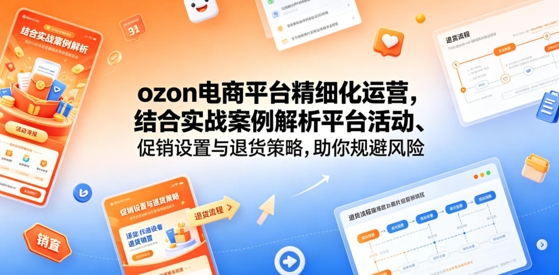 ozon电商平台精细化运营，结合实战案例解析平台活动、促销设置与退货策略，助你规避风险、提升销量-御文网