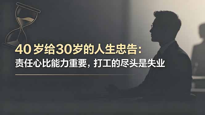 付费文章：40岁给30岁的人生忠告：责任心比能力重要，打工的尽头是失业-御文网