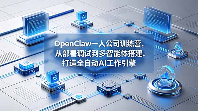 OpenClaw 一人公司训练营，从部署调试到多智能体搭建，打造全自动 AI 工作引擎-御文网
