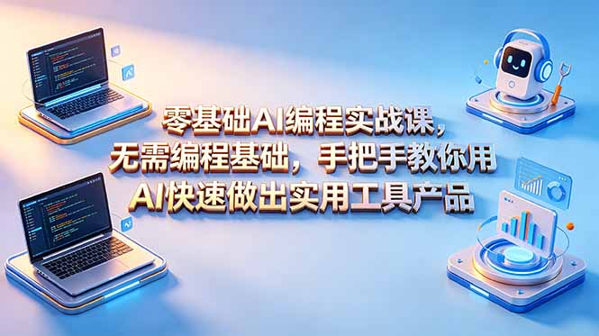 零基础AI编程实战课-更新，无需编程基础，手把手教你用AI快速做出实用工具产品-御文网