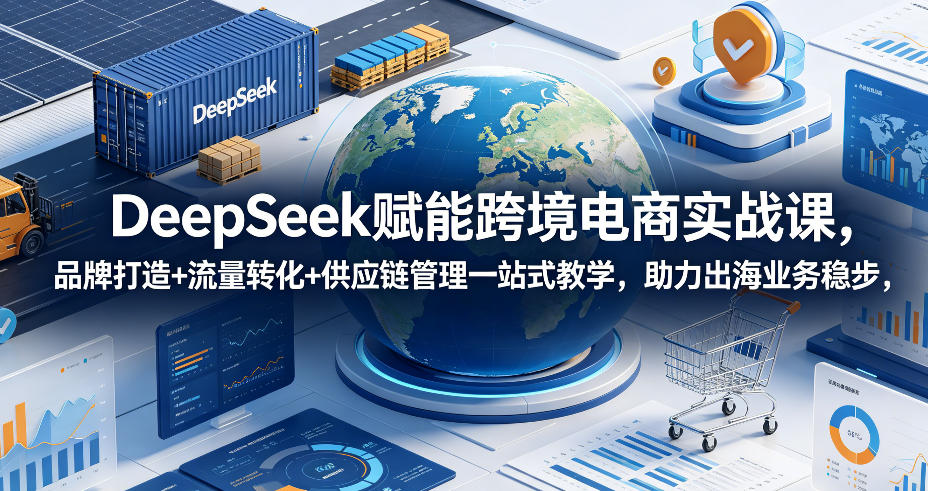 DeepSeek赋能跨境电商实战课，品牌打造+流量转化+供应链管理一站式教学，助力出海业务稳步发展-御文网