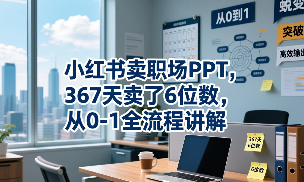 小红书卖职场PPT，367天卖了6位数，从0-1全流程讲解-御文网
