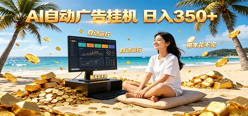 AI自动广告挂机 日入350+ 真正做到躺赚式变现,根本花不完!-御文网
