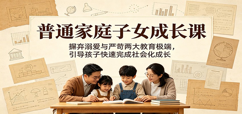 普通家庭子女成长课：摒弃溺爱与严苛两大教育极端，引导孩子快速完成社会化成长-御文网