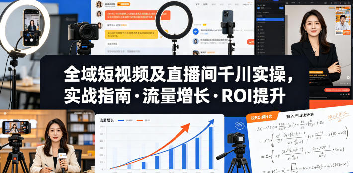 全域短视频及直播间千川实操，实战指南·流量增长·ROI提升(更新)-御文网