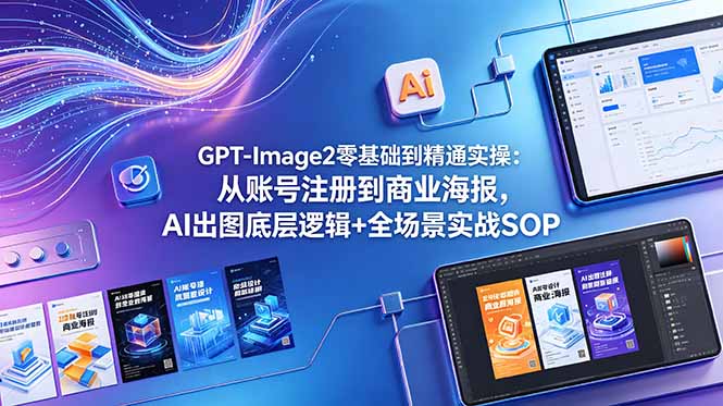GPT-Image2零基础到精通实操：从账号注册到商业海报，AI出图底层逻辑+全场景实战SOP-御文网