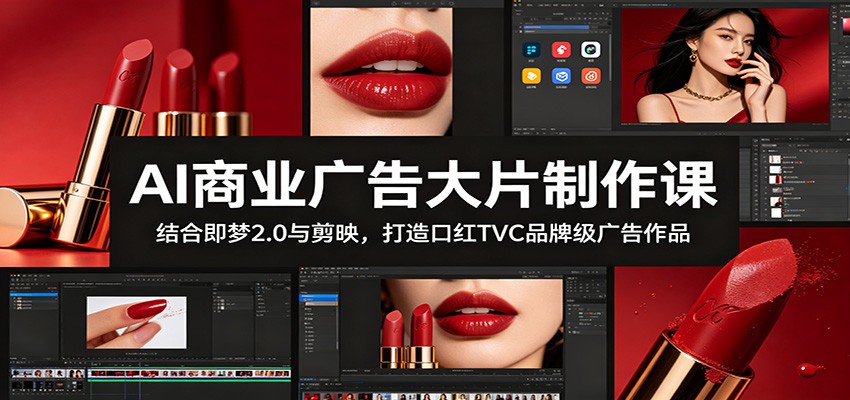 AI商业广告大片制作课：结合即梦2.0与剪映，打造口红TVC品牌级广告作品-御文网