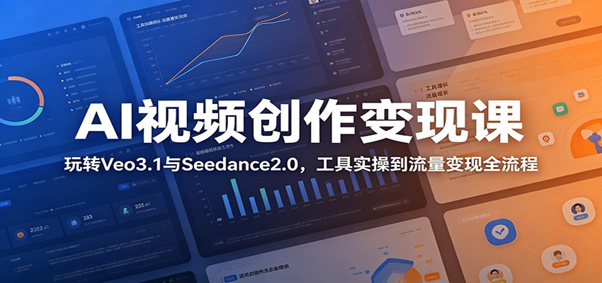AI视频创作变现课:玩转Veo3.1与Seedance2.0,工具实操到流量变现全流程-御文网