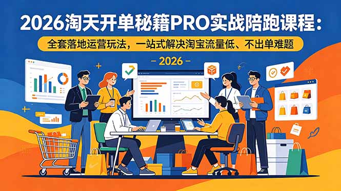 2026淘天开单秘籍PRO实战陪跑课程：全套落地运营玩法，一站式解决淘宝流量低、不出单难题-御文网