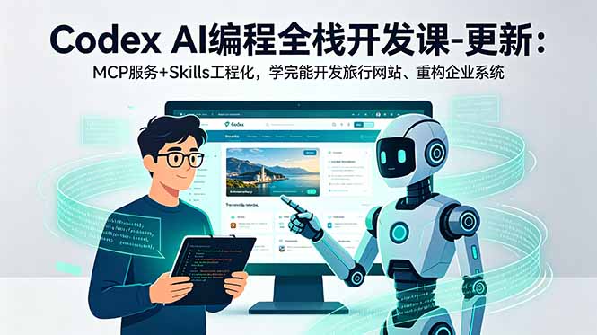 Codex AI编程全栈开发课-更新：MCP服务+Skills工程化，学完能开发旅行网站、重构企业系统-御文网