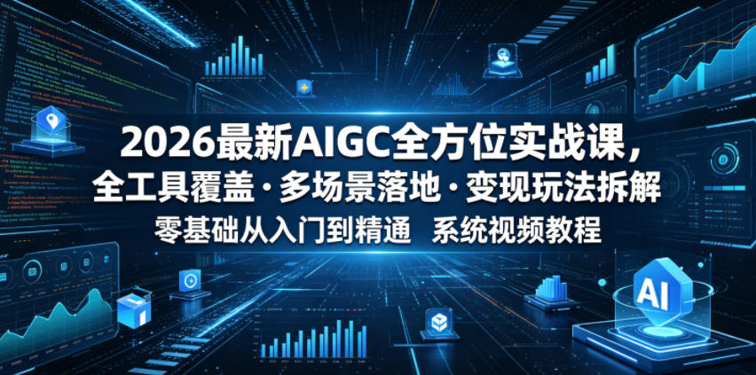 2026最新AIGC全方位实战课,全工具覆盖・多场景落地・变现玩法拆解,零基础从入门到精通系统视频教程-御文网