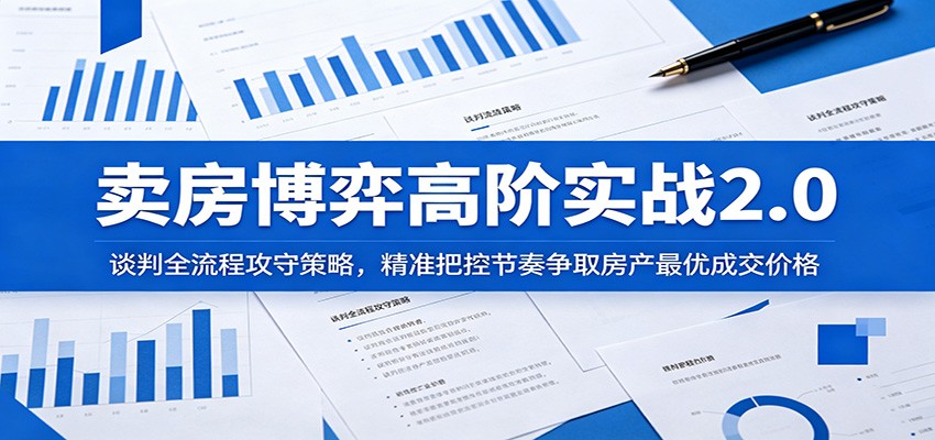 卖房博弈高阶实战2.0：谈判全流程攻守策略，精准把控节奏争取房产最优成交价格-御文网
