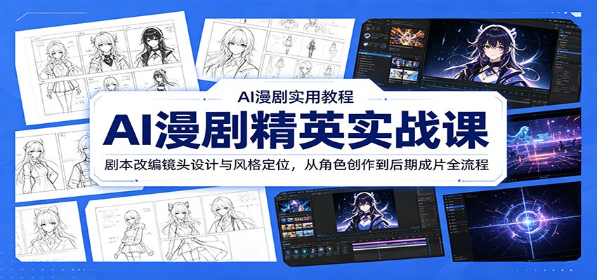 AI漫剧精英实战课：剧本改编镜头设计与风格定位，从角色创作到后期成片全流程-御文网