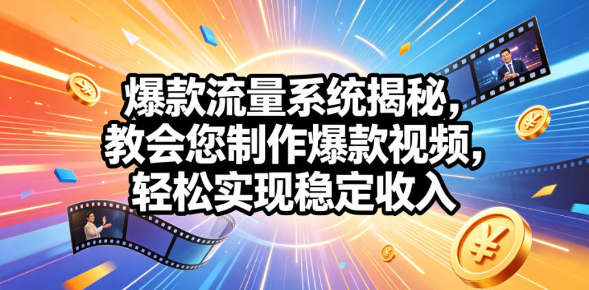 爆款流量系统揭秘，教会您制作爆款视频，轻松实现稳定收入【原创双语字幕】-御文网
