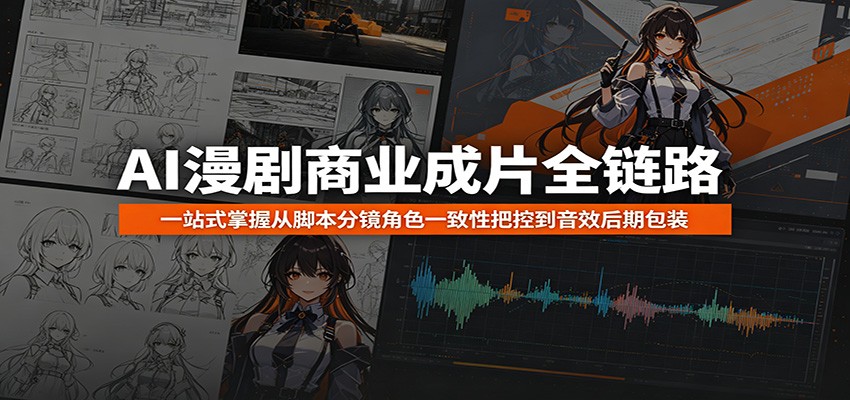 AI漫剧商业成片全链路：一站式掌握从脚本分镜角色一致性把控到音效后期包装-御文网
