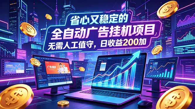 全自动广告挂机项目,全程无需人工值守。稳定创收每日收益200+-御文网