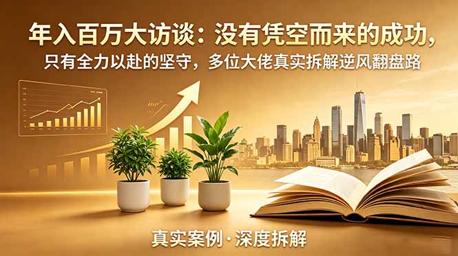 年入百万大访谈-更新:没有凭空而来的成功,只有全力以赴的坚守,多位大佬真实拆解逆风翻盘路-御文网