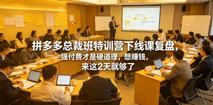 拼多多总裁班特训营下线课复盘，强付费才是硬道理，想賺钱，来这2天就够了-御文网