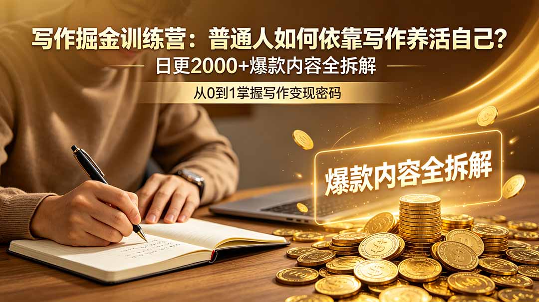 写作掘金训练营:普通人如何依靠写作养活自己?日更2000+爆款内容全拆解-御文网