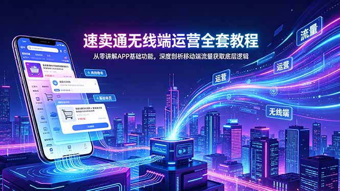 速卖通无线端运营全套教程，从零讲解APP基础功能，深度剖析移动端流量获取底层逻辑-御文网