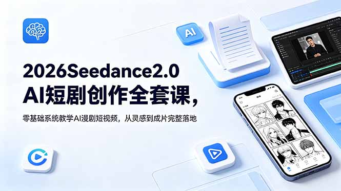 2026Seedance2.0AI短剧创作全套课，零基础系统教学AI漫剧短视频，从灵感到成片完整落地-御文网