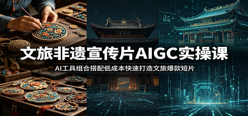 文旅非遗宣传片AIGC实操课：AI工具组合搭配低成本快速打造文旅爆款短片-御文网