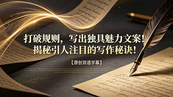 打破规则，写出独具魅力文案！揭秘引人注目的写作秘诀！【原创双语字幕】-御文网