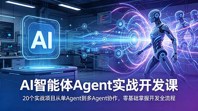 AI智能体Agent实战开发课：20个实战项目从单Agent到多Agent协作，零基础掌握开发全流程-御文网