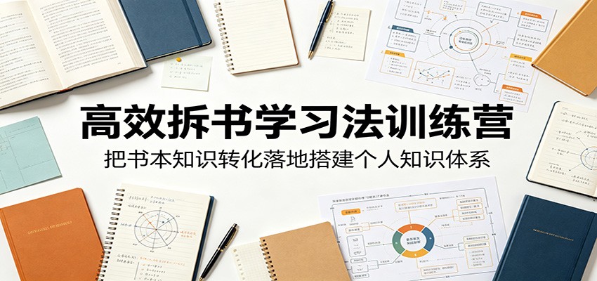 高效拆书学习法训练营,把书本知识转化落地搭建个人知识体系-御文网