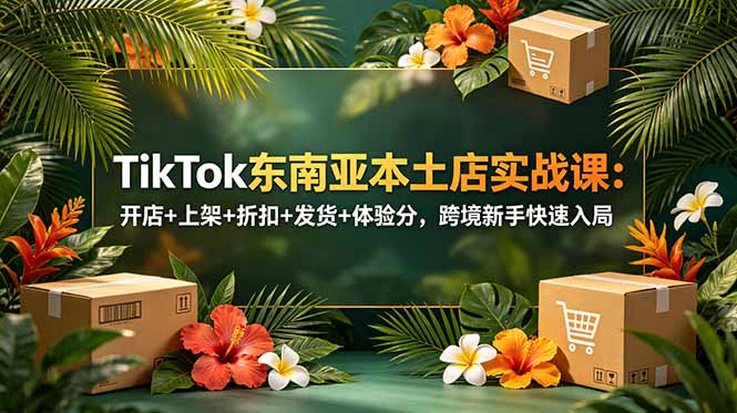 TikTok东南亚本土店实战课：开店+上架+折扣+发货+体验分，跨境新手快速入局-御文网