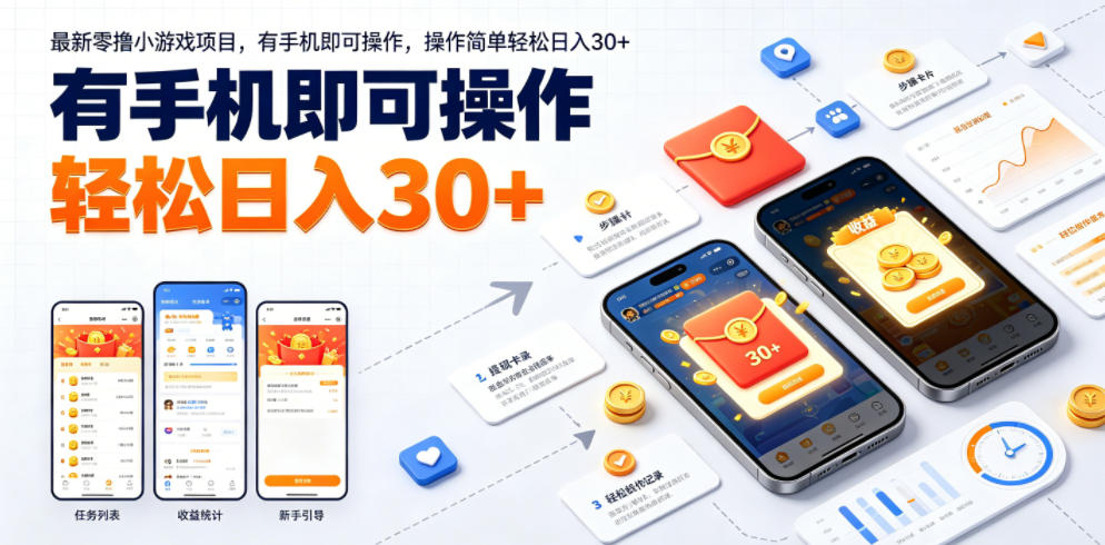 最新零撸小游戏项目，有手机即可操作，操作简单轻松日入30+-御文网
