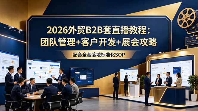 2026外贸B2B套直播教程：团队管理+客户开发+展会攻略，配套全套落地标准化SOP-御文网