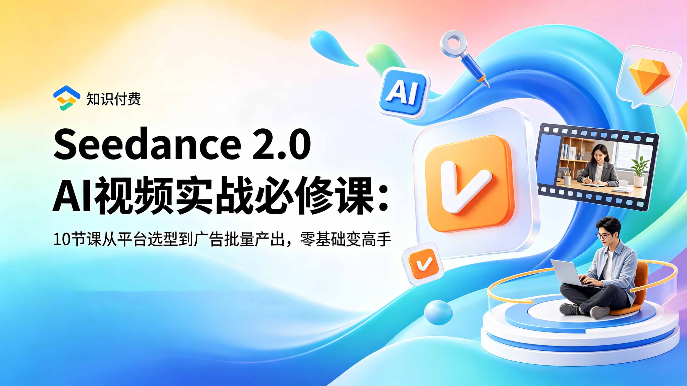 Seedance 2.0 AI视频实战必修课：10节课从平台选型到广告批量产出，零基础变高手-御文网