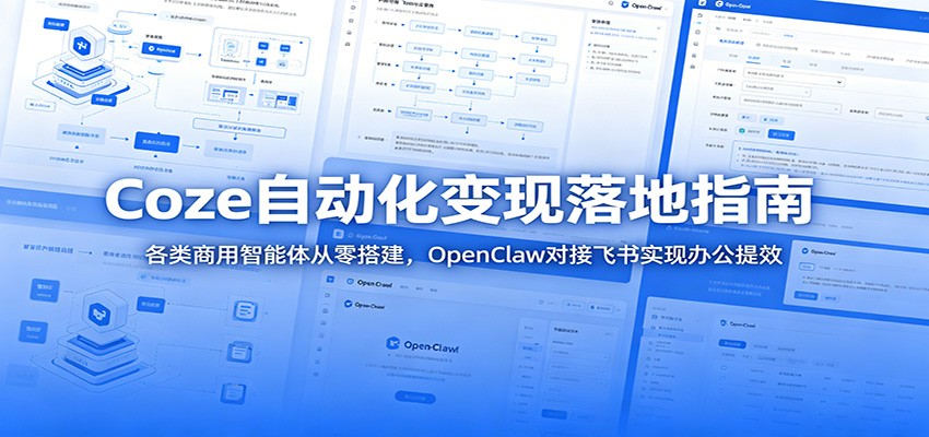 Coze自动化变现落地指南:各类商用智能体从零搭建,OpenClaw对接飞书实现办公提效-御文网