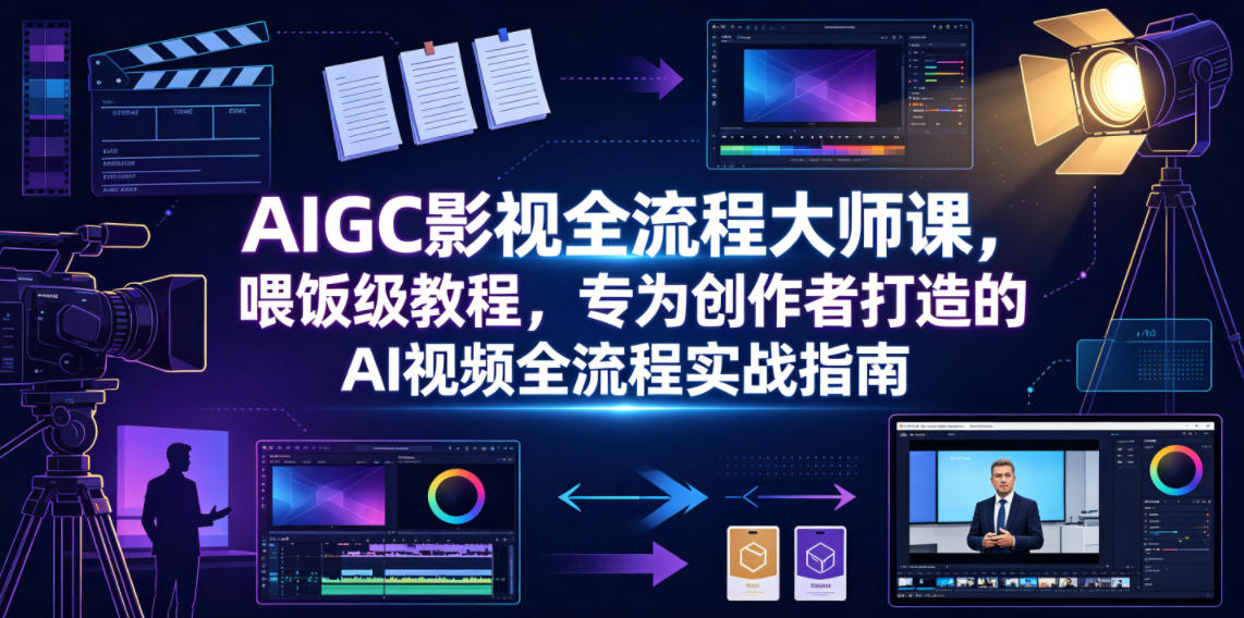 AIGC影视全流程大师课,喂饭级教程,专为创作者打造的AI视频全流程实战指南-御文网