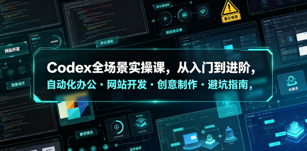 Codex全场景实操课,从入门到进阶,自动化办公・网站开发・创意制作・避坑指南,全流程教学-御文网