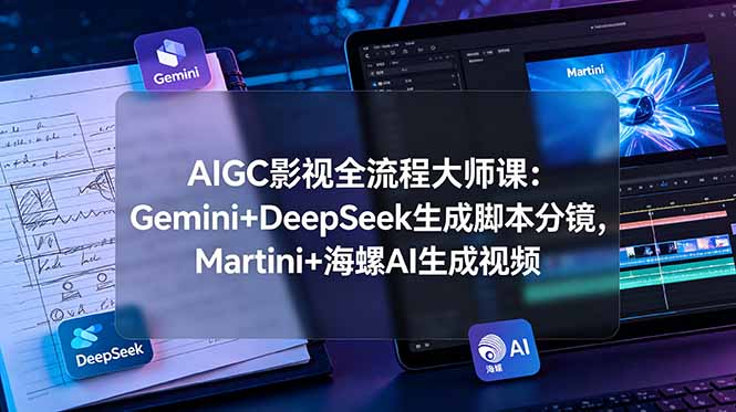 AIGC影视全流程大师课：Gemini+DeepSeek生成脚本分镜，Martini+海螺AI生成视频-御文网