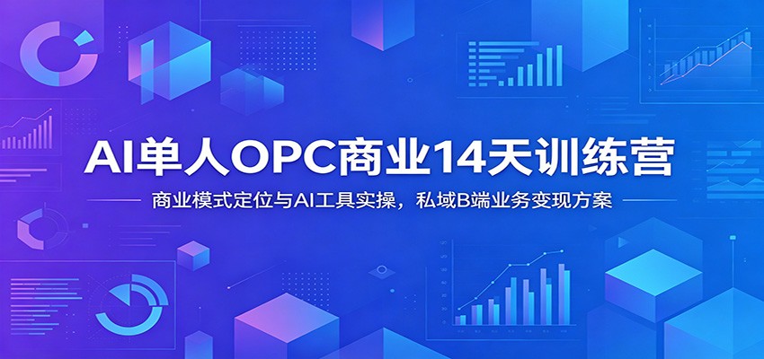AI单人OPC商业14天训练营：商业模式定位与AI工具实操，私域B端业务变现方案-御文网