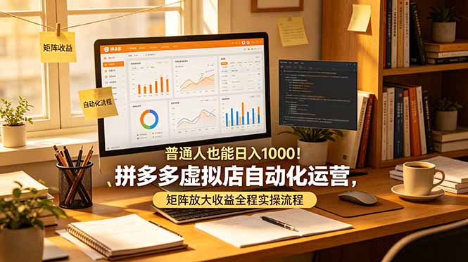 普通人也能日入 1000!拼多多虚拟店自动化运营,矩阵放大收益全程实操流程-御文网