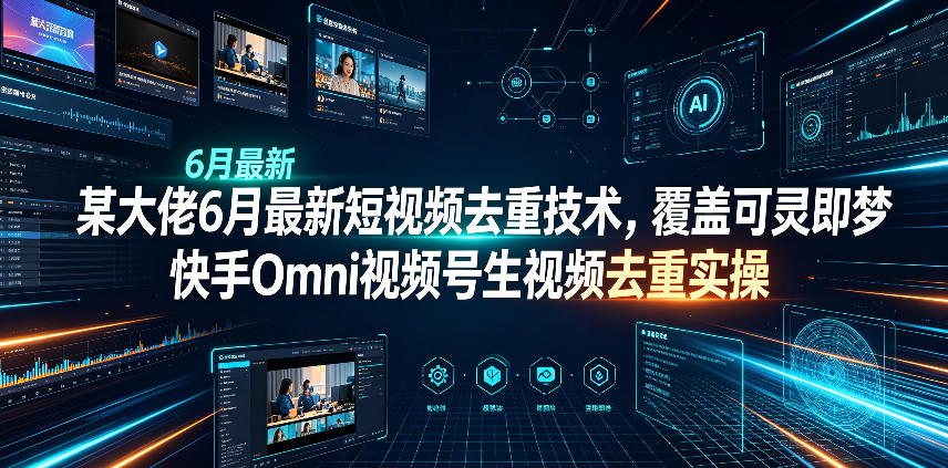 某大佬6月最新短视频去重技术，覆盖可灵即梦快手Omni视频号生视频去重实操-御文网