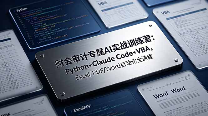 财会审计专属 AI实战训练营：Python+Claude Code+VBA，Excel/PDF/Word自动化全流程-御文网
