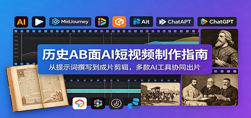 历史AB面AI短视频制作指南：从提示词撰写到成片剪辑，多款AI工具协同出片-御文网