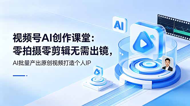 视频号AI创作课堂：零拍摄零剪辑无需出镜，AI批量产出原创视频打造个人IP-御文网