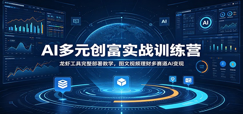 AI多元创富实战训练营：龙虾工具完整部署教学，图文视频理财多赛道AI变现-御文网