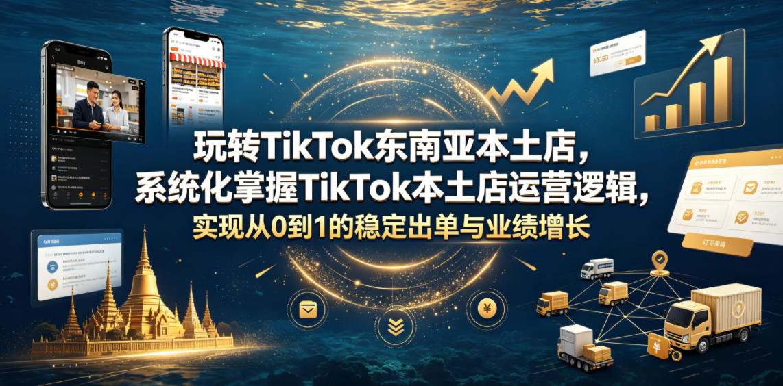 玩转TikTok东南亚本土店，系统化掌握TikTok本土店运营逻辑，实现从0到1的稳定出单与业绩增长-御文网