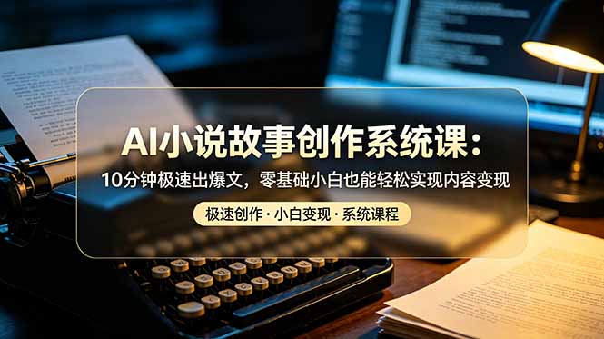 AI小说故事创作系统课：10分钟极速出爆文，零基础小白也能轻松实现内容变现-御文网