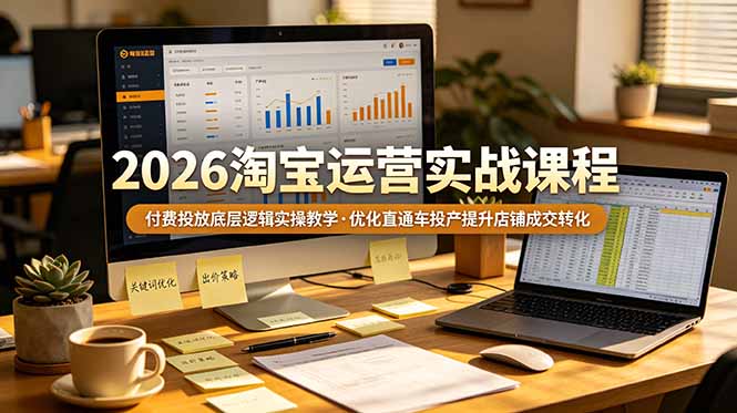 2026 淘宝运营实战课程，付费投放底层逻辑实操教学，优化直通车投产提升店铺成交转化-御文网