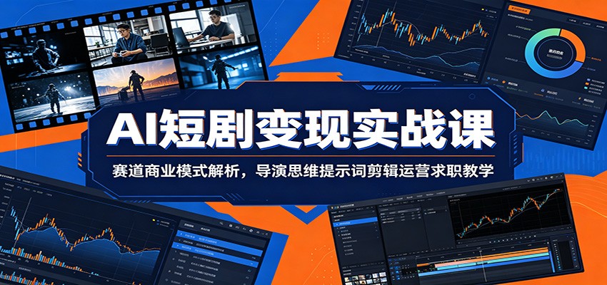 AI短剧变现实战课：赛道商业模式解析，导演思维提示词剪辑运营求职教学-御文网